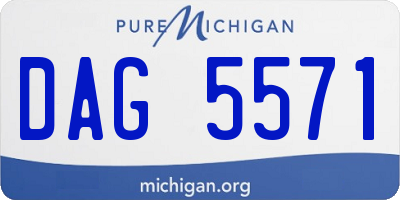MI license plate DAG5571