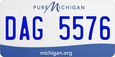 MI license plate DAG5576