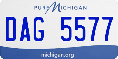 MI license plate DAG5577