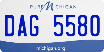 MI license plate DAG5580