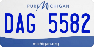 MI license plate DAG5582