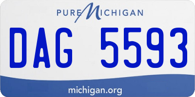 MI license plate DAG5593