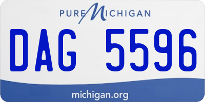 MI license plate DAG5596