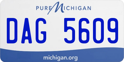 MI license plate DAG5609