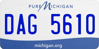 MI license plate DAG5610