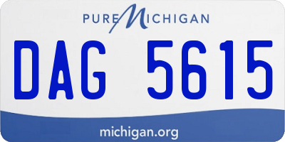 MI license plate DAG5615