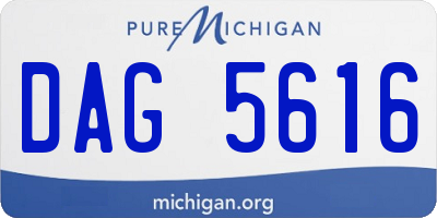 MI license plate DAG5616