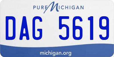 MI license plate DAG5619