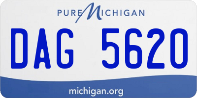 MI license plate DAG5620