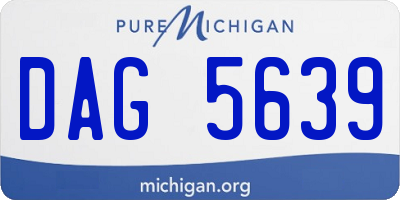 MI license plate DAG5639