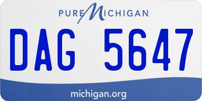 MI license plate DAG5647