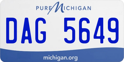 MI license plate DAG5649