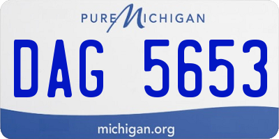 MI license plate DAG5653