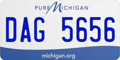 MI license plate DAG5656