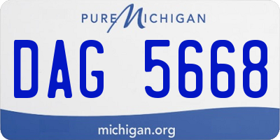 MI license plate DAG5668