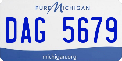 MI license plate DAG5679
