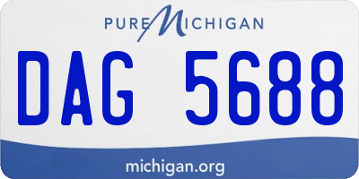 MI license plate DAG5688