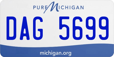 MI license plate DAG5699