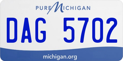 MI license plate DAG5702