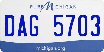 MI license plate DAG5703
