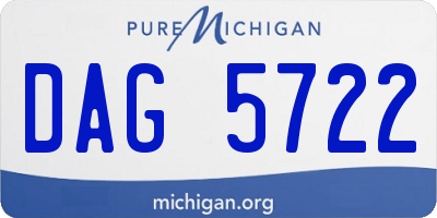 MI license plate DAG5722