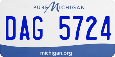 MI license plate DAG5724