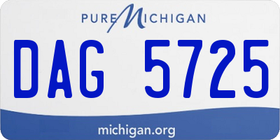 MI license plate DAG5725
