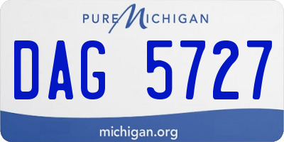 MI license plate DAG5727