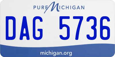 MI license plate DAG5736