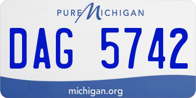 MI license plate DAG5742