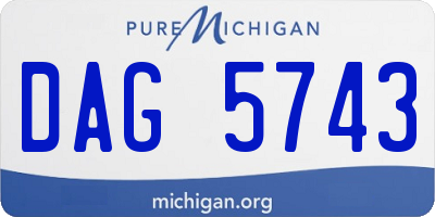 MI license plate DAG5743