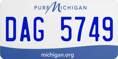 MI license plate DAG5749