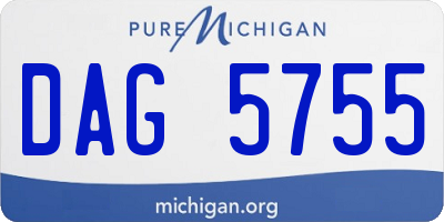 MI license plate DAG5755