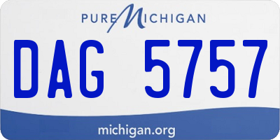 MI license plate DAG5757