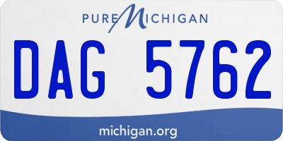 MI license plate DAG5762