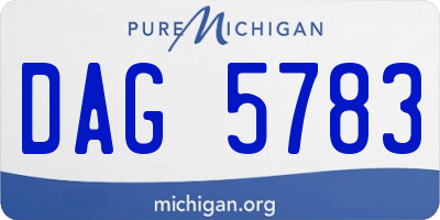 MI license plate DAG5783