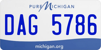 MI license plate DAG5786