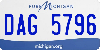 MI license plate DAG5796