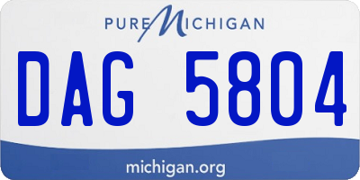 MI license plate DAG5804