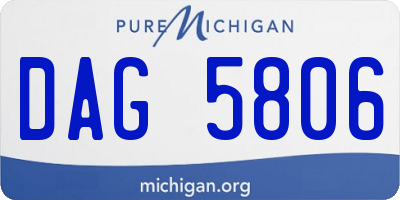 MI license plate DAG5806