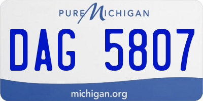 MI license plate DAG5807