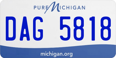 MI license plate DAG5818