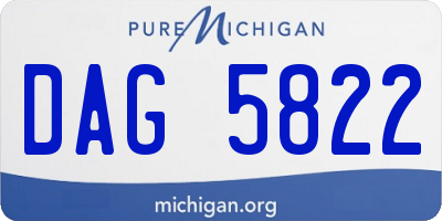 MI license plate DAG5822
