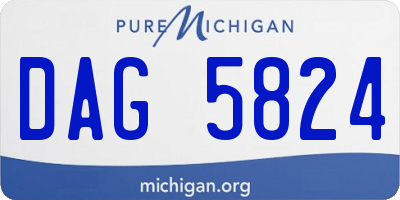 MI license plate DAG5824