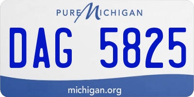 MI license plate DAG5825