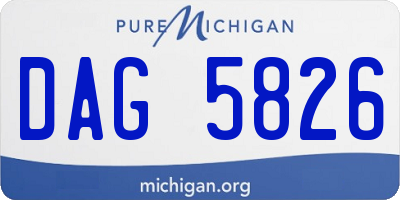 MI license plate DAG5826