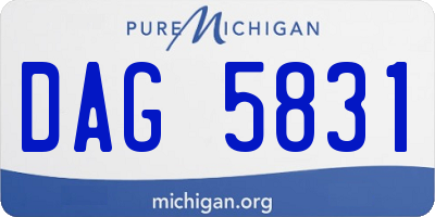 MI license plate DAG5831