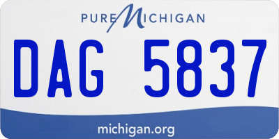 MI license plate DAG5837