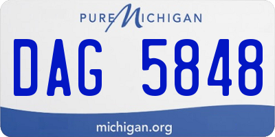 MI license plate DAG5848