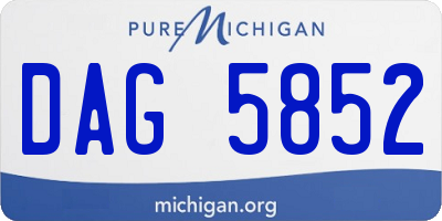 MI license plate DAG5852